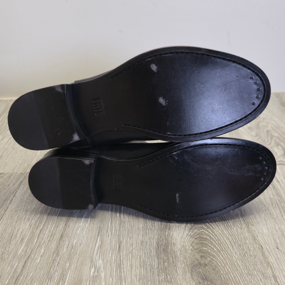 Frye Black Leather Ankle Boots with Zipper - Picture 9 of 9
